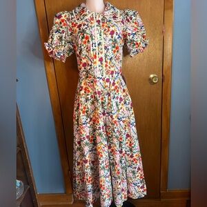 NWT Ivy City Co Sophia Vibrant Floral Maxi Dress cottage core, romantic sz 10